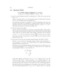 5.4 Quotient Fields