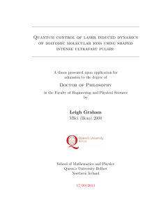 Quantum control of laser induced dynamics of diatomic molecular