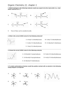 Organic Chemistry (I) chapter 3 alkanes
