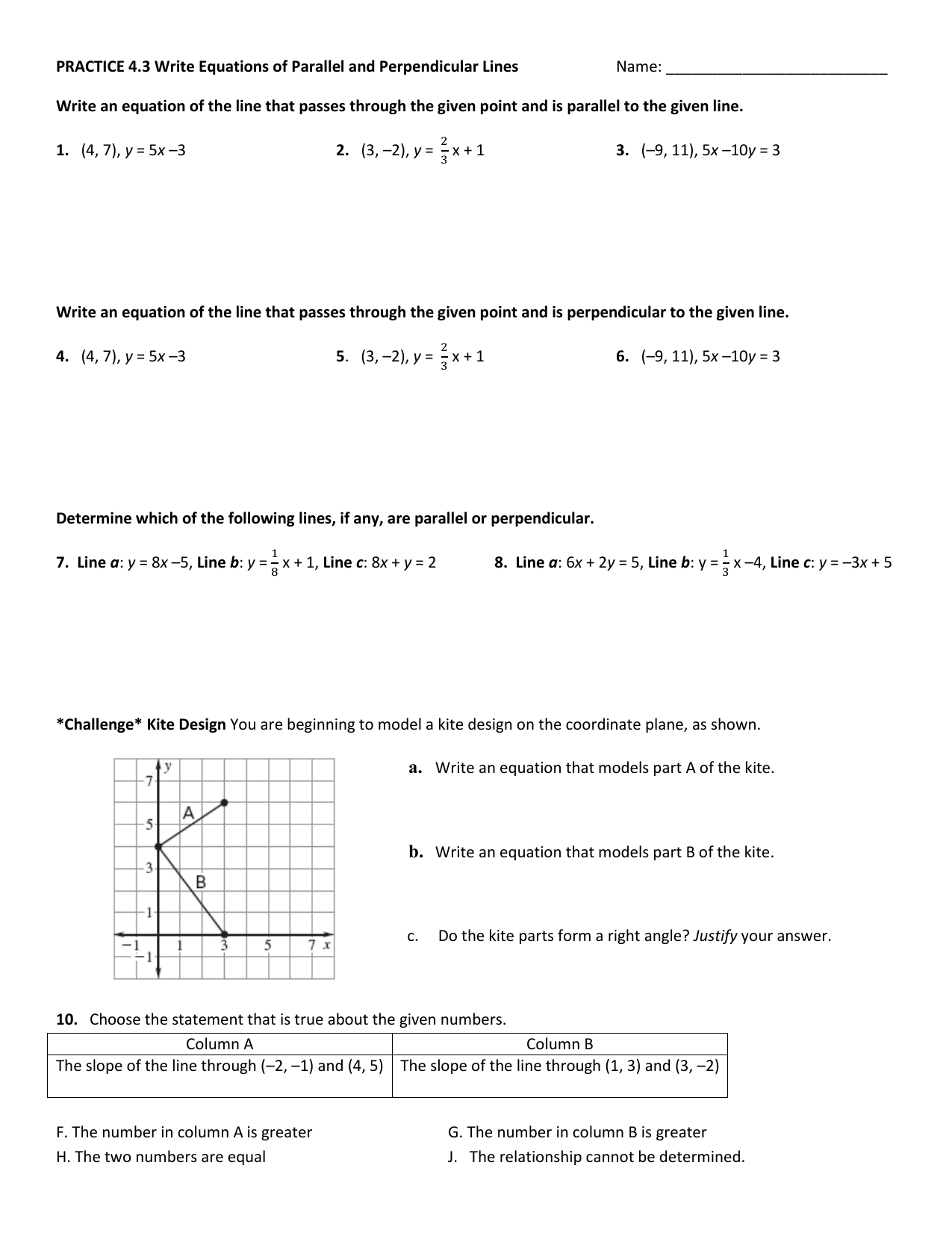Homework 15 parallel and perpendicular lines - help with 