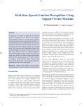 Real-time Speech Emotion Recognition Using Support Vector