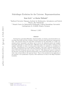 Schrodinger Evolution for the Universe: Reparametrization
