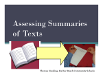 Assessing Summaries of Texts