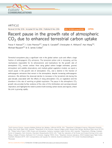 Recent pause in the growth rate of atmospheric CO2 associated with