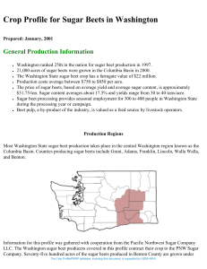 Crop Profile for Sugar Beets in Washington