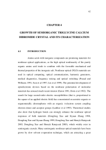 CHAPTER 4 GROWTH OF SEMIORGANIC TRIGLYCINE CALCIUM