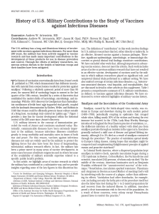 History of U.S. Military Contributions to the Study of Vaccines against