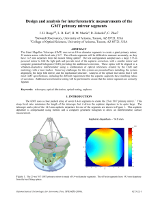 Design and Analysis for Interferometric Testing of the GMT Primary
