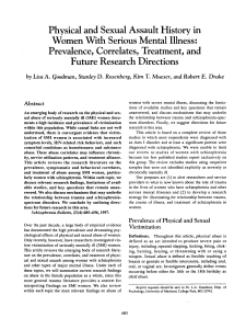 Physical and Sexual Assault History in Women With Serious Mental