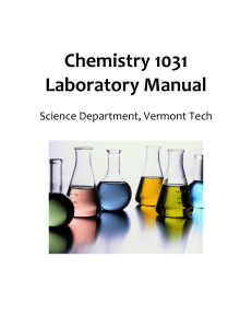 CHE 1031 Lab Manual
