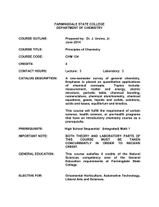 CHM – 124 Principles of Chemistry