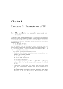 Lecture 2: Isometries of R