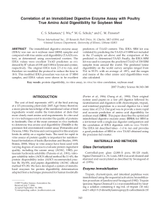 Correlation of an Immobilized Digestive Enzyme Assay with Poultry