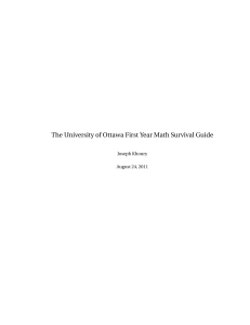 The University of Ottawa First Year Math Survival Guide