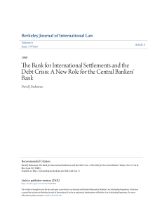 The Bank for International Settlements and the Debt Crisis: A New