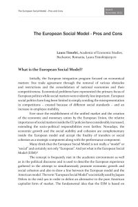 The European Social Model - Pros and Cons