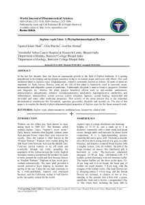 A Phytopharmacological Review Tajamul Islam Shah , Ekta Sharma