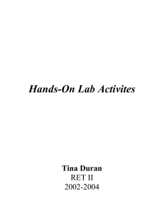 Hands-On Lab Activites