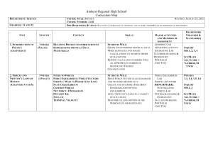 Curriculum Map for Physics - Amherst