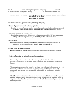 Genetic variation, genetic drift