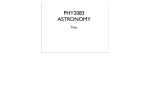 PHY2083 ASTRONOMY