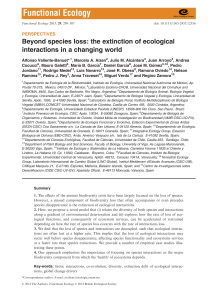 Beyond species loss: the extinction of ecological interactions in a