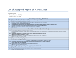 List of Accepted Papers of ICMLA 2016