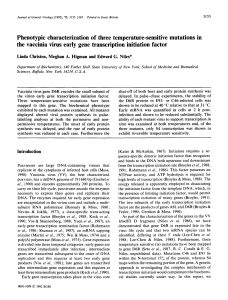 Phenotypic characterization of three temperature