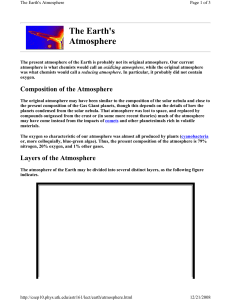 The Earth`s Atmosphere - Agriculture Defense Coalition