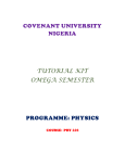 phy226 tutorial kit - Covenant University
