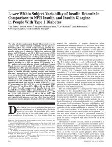 Lower Within-Subject Variability of Insulin Detemir in Comparison to