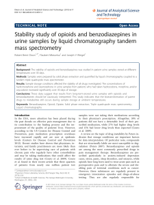 Stability study of opioids and benzodiazepines in urine samples by