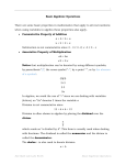Basic Algebraic Operations There are some basic properties in