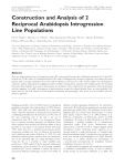 Construction and Analysis of 2 Reciprocal Arabidopsis Introgression