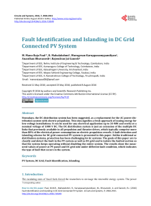 Fault Identification and Islanding in DC Grid Connected PV System