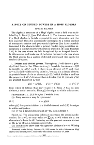 A NOTE ON DIVIDED POWERS IN A HOPF ALGEBRA 547