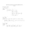 Math 221 Second Exam 5:30-7:00 P.M. WEDS. NOV 30 Answers