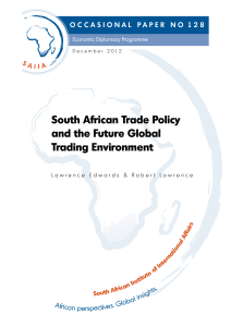 South African Trade Policy and the Future Global Trading Environment