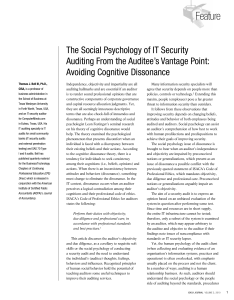 The Social Psychology of IT Security Auditing From the