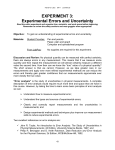 EXPERIMENT 3: Experimental Errors and