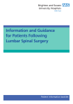 Information and guidance for patients following lumbar spinal surgery