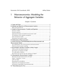 1 Macroeconomics: Modeling the Behavior of