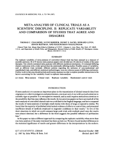 Meta-analysis of clinical trials as a scientific discipline. II: Replicate