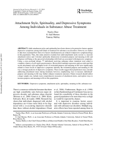 Attachment Style, Spirituality, and Depressive Symptoms Among