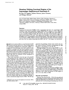 Mutations Defining Functional Regions of the Superantigen