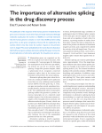 The importance of alternative splicing in the drug discovery process