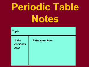Periodic Table Properties Notes s1