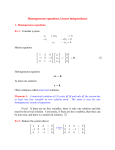 Homogeneous equations, Linear independence