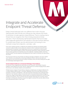 Integrate and Accelerate Endpoint Threat Defense