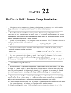 CHAPTER 22 The Electric Field I: Discrete Charge Distributions